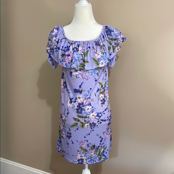 White Birch Purple Off-the-Shoulder Sundress - Picture 2 of 8